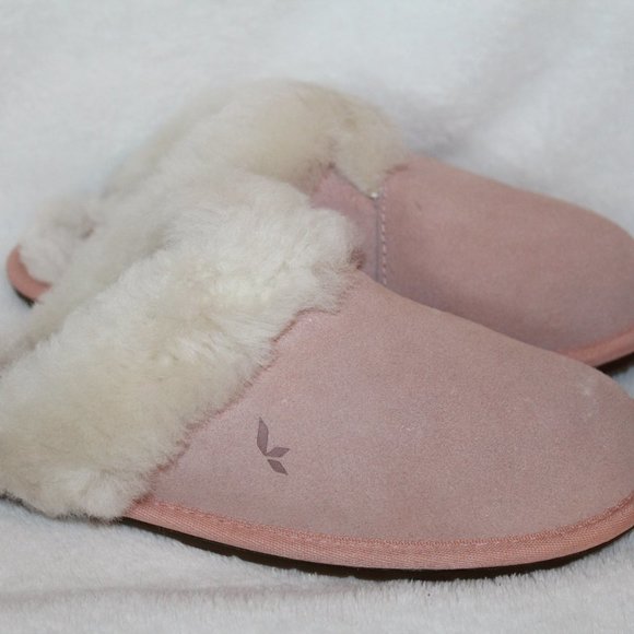 NEW UGG KOOLABURRA SUEDE FUR SLIDE SLIPPERS PINK - Picture 4 of 6